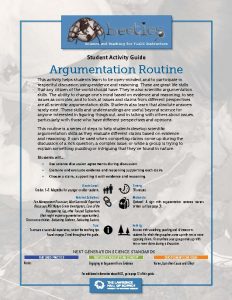 Argumentation Routine image of pdf